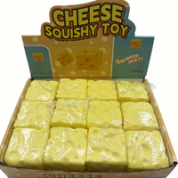 Balle anti-stress souple en PU en forme de beurre, jouet sensoriel souple en forme de fromage à presser - Unisexe pour 14 ans et plus