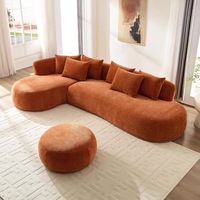 Canapé d'angle modulable de luxe en tissu pour salon, idéal pour la maison et la villa