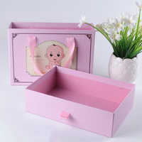 Boîte en carton coulissante sur mesure avec poignée en ruban pour vêtements, chaussettes et lingerie - Impression élégante en relief