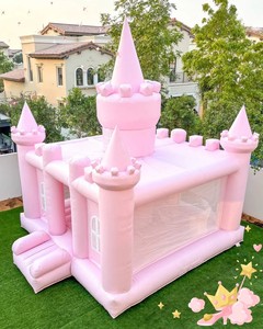 Château gonflable rose Princesse pour fête d'anniversaire de filles, château de saut de qualité commerciale pour usage extérieur - Product Image 5