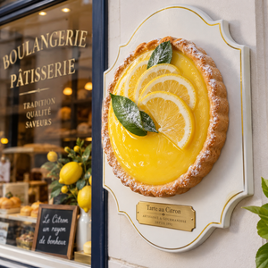 Scultura Personalizzata in Resina Ecologica a Forma di Torta al <span class=keywords><strong>Limone</strong></span>, Espositore per Vetrine di Pasticcerie Francesi, Decorazione per Pasticceria - Product Image 1