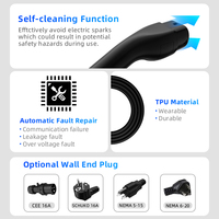 Nouveau câble de charge portable pour véhicule électrique AC 16A 5M 3.5KW Type 2 avec courant de sortie réglable, chargeur de voiture EV 220-240V IP65