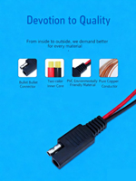 Câble d'alimentation avec connecteur SAE résistant aux intempéries, connecteur SAE 2 broches, câble de panneau solaire à connexion rapide SAE, assemblage de fils