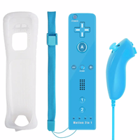 Ensemble de manettes 2 en 1 pour Nintendo Wii, avec option Motion Plus, manette sans fil, télécommande, et étui en silicone pour jeux vidéo
