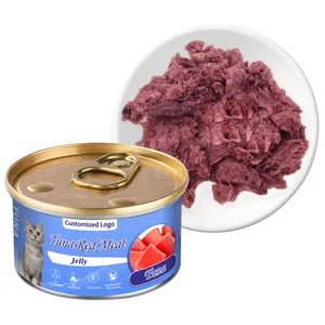 Thon doré saveur viande rouge et crevettes Yantai Chine aliments pour chats en conserve pour animaux de compagnie