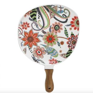 الشمال خشبي مقبض الطعام الغربي لوحة السيراميك طبق ستيك فراشة زهرة اللوحة - Product Image 5