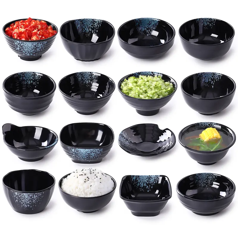 Logo kustom: perlengkapan pabrik Tiongkok peralatan makan melamin Jepang, mangkuk plastik, mangkuk nasi Korea mini