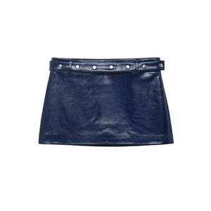 Ensemble de veste sans manches à fermeture éclair et jupe mini rétro en similicuir pour femmes, 2 pièces - Product Image 3