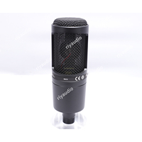 Microphone à condensateur filaire AT2020 pour studio d'enregistrement, haute performance, reproduction naturelle, réduction du bruit, portable pour diffusion en direct