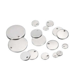 Nhỏ vòng thép không gỉ phẳng trống dập tag Mặt dây chuyền Mini Đĩa cho vòng đeo tay Vòng Cổ Chuỗi Charms làm đồ trang sức - Product Image 4