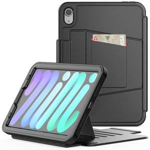 Étui de tablette intelligent en cuir PU anti-chute pour iPad <span class=keywords><strong>Mini</strong></span> <span class=keywords><strong>6</strong></span> <span class=keywords><strong>Mini</strong></span> 7 Support réglable Crayon Fente pour carte Étui à rabat magnétique - Product Image 2