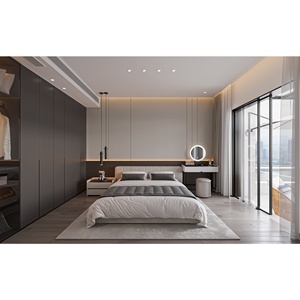 Armario <span class=keywords><strong>de</strong></span> Dormitorio Moderno <span class=keywords><strong>de</strong></span> Madera Gris con Amplios <span class=keywords><strong>Cajones</strong></span> y Puertas <span class=keywords><strong>de</strong></span> Vidrio, con Espacio para Colgar <span class=keywords><strong>Ropa</strong></span> y Exhibición - Product Image 2