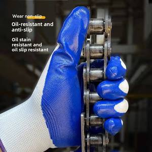 Gants de protection en nitrile 10 mil d'épaisseur, antidérapants, imperméables, résistants à l'usure, en nylon enduit de caoutchouc et de mousse tricotée - Product Image 1