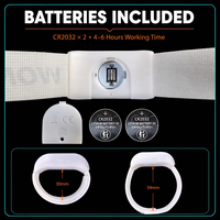 Bracelet lumineux LED mini Velcro personnalisé avec logo pour fêtes, télécommande DMX, activation sonore, concert, portée 433Mhz 1000M