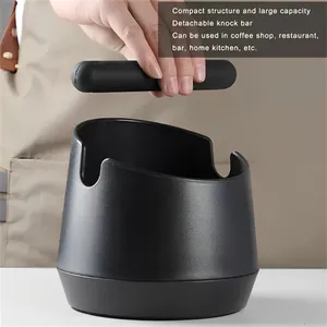 Caixa de café com base antiderrapante para barista, recipiente de aço inoxidável para café, tamanho mini, caixa de café