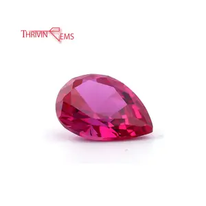 Pierres précieuses prospères meilleur prix 3 # poire taille brillant rubis merveilleux corindon de diamant synthétique