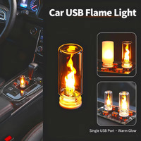 Nouvelle lampe LED USB à effet flamme 5V, ampoule de simulation de flamme, lampe d'ambiance pour voiture, veilleuse en stock