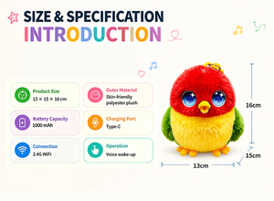 Jouet en peluche électronique intelligent VLGSKY avec IA, 66 langues, pour l'éveil des bébés de 2 à 14 ans+, idéal pour les fêtes, coffret cadeau, vente en gros - Product Image 6