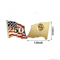 Vente en gros Épingles de revers en émail souple 250e anniversaire des États-Unis, Badges Drapeau américain, Statue de la Liberté, Aigle blanc