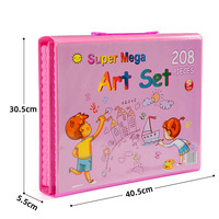 Fournitures scolaires pour enfants, cadeaux, DIY, 208 pièces, stylos à eau en plastique, pinceaux, animaux, thème nature, couleurs riches, jouets de peinture artistique