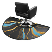 Tapis de sol de salon de coiffure moderne, épais de 1/2 pouce, anti-fatigue, découpé, surface en PVC facile à nettoyer, semi-circulaire, tapis de chaise de salon