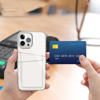 Casing HP Transparan dengan Tempat Kartu untuk iPhone 16 15 Pro Max 14 Plus 13 12 11 16Pro, Aksesoris Penutup Dompet
