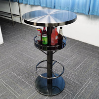 Table haute de bar moderne de luxe avec structure en acier inoxydable, couleurs personnalisables pour hall d'hôtel, restaurant, maison ou décoration de fête