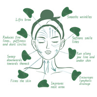 Pierre Gua Sha en Aventurine Vert Foncé de Haute Qualité, Outil de Massage Facial Dong Ling Guasha pour Lifting, Sculpting et Contouring de la Peau