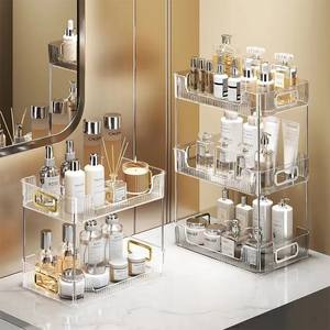 مكياج من مستويين-كونترتوب أكريليك للحمام شفاف لمستحضرات التجميل والعطور والزينة غرفة نوم رف مطبخ توابل - Product Image 2