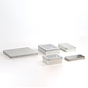 Tinsmaker Wholesale Custom Logo Silver Rectangular Mint Hinged Small <strong>Tin</strong> Boxes for Candy Packaging <strong>Metal</strong> <strong>Cigarette</strong> Gift Box - Product Image 5