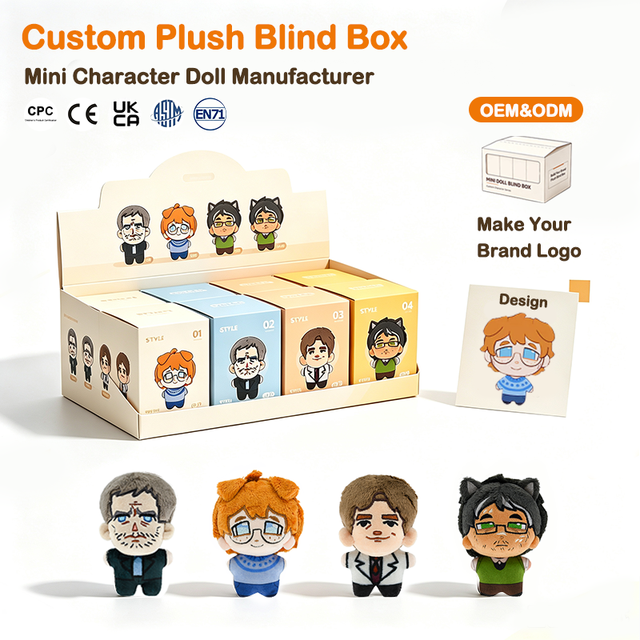 Custom Plush Doll Blind Box OEM Factory Anime Figure Cute Cartoon Mini Toys Kawaii Characters Personalized Clothes Accessories