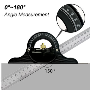 Regla de ángulo de acero inoxidable de 300 mm con transportador de ángulos y nivel para medición en carpintería - Product Image 3