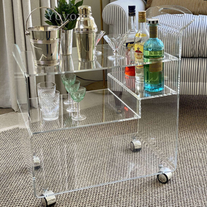 2022 विधानसभा नवीनतम शैली लक्जरी <span class=keywords><strong>3</strong></span> परतों स्पष्ट एक्रिलिक होटल खाना परोसने ट्राली के लिए बार गाड़ी - Product Image 6