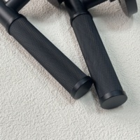 Poignée de porte multifonctionnelle traditionnelle en laiton massif moleté noir mat de haute qualité pour cuisine et salle de bain - Antirouille et écologique