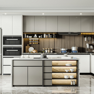 Set di Mobili da <span class=keywords><strong>Cucina</strong></span> Moderni Personalizzati in Legno Compensato e MDF, Design Gratuito per 48 Ore, <span class=keywords><strong>Isola</strong></span> <span class=keywords><strong>Cucina</strong></span> a L in Compensato, Prodotto in Cina - Product Image 2