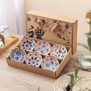 Bộ tô súp mì gạo Bohemian cao cấp tùy chỉnh, tô salad tròn bằng sứ, bộ quà tặng - Product Image 4