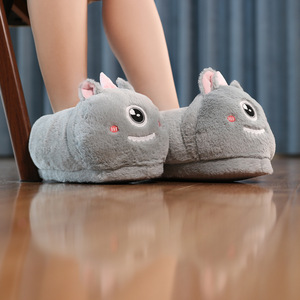 Ciabatte di cotone mostro calde scarpe comode per la casa piccole scarpe da dinosauro per interni scarpe da diavolo invernali - Product Image 6