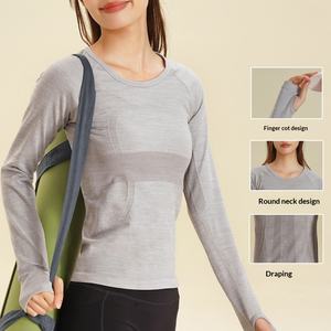 T-shirt de sport à manches longues pour femme, mignon, ajusté, respirant, à séchage rapide, pour le yoga, la course à pied et la remise en forme - Product Image 4