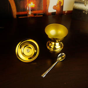 HT Goldender Altar Kelch Becher vergoldete Kommunion Dekoration für Kirchenbecher Ritual Kelch Kirche zeremonielle Versorgung - Product Image 4