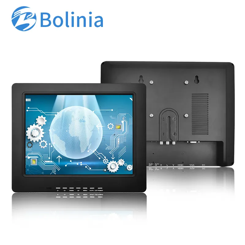 12 inch LCD Monitor với TFT nhựa nhà ở hiển thị 800*600 VGA AV BNC Cáp Hội Đồng Quản trị đứng cơ sở cho công nghiệp