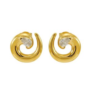 Zogxin Gold Plated Geometric Stud Earrings With Crystal For Women Party Jewelry - Product Image 5