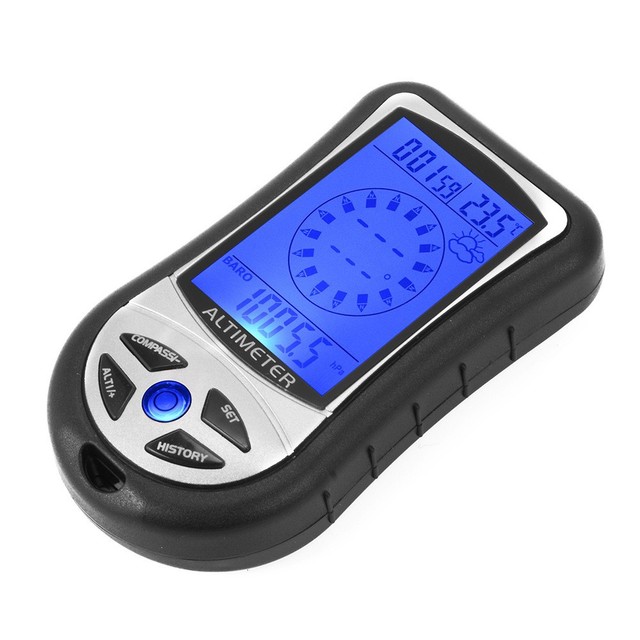 DS302 Altimeter Multifunctional Electronic Altimeter Portable Altitude Barometer Compass for Mountaineering