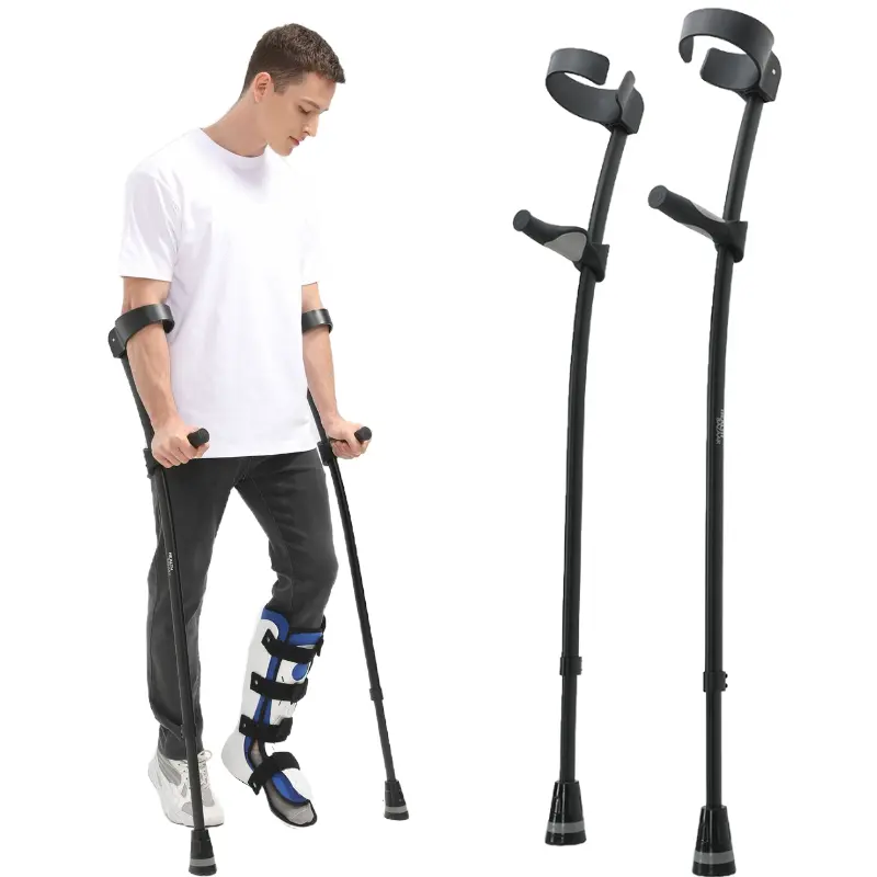 HEALTH BAZAAR Adjustable Forearm crutches Aluminum Walking Cane Medical Elbow Crutches For Disabled