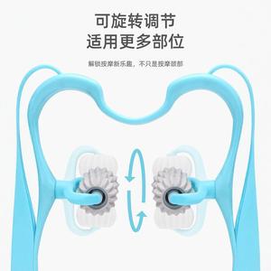 Masajeador de cuello y columna cervical de 34 cm x 20 cm, barra de masaje manual con seis ruedas para cuello, hombros y espalda - Product Image 3