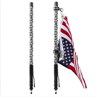 2x5FT Spiral Whip Lights, avec drapeau américain pour Sand Dune Buggy Offroad UTV ATV Polaris RZR Can-Am X3 4X4 Trucks Jeep