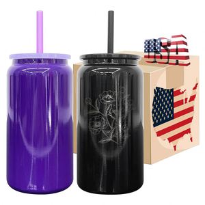 NUEVA Lata de Acero Inoxidable de Doble Pared con Aislamiento al Vacío de 16 oz, Negra y Morada, para Sublimación, para Envolturas UV DTF, Halloween 2025 - Product Image 1
