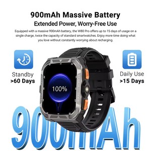 นาฬิกาสมาร์ทวอทช์ Blackview W80 PRO สำหรับกิจกรรมกลางแจ้ง ระบบระบุตำแหน่ง GPS หน้าจอ TFT 1.91 นิ้ว แบตเตอรี่ 900mAh สายซิลิโคน ตรวจวัดอัตราการเต้นของหัวใจ ตรวจสอบสุขภาพ - Product Image 6