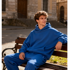 TKAN370 Heavyweight Man's Hoodie Custom Winter Thick Cotton Oversized Drop Shoulder No <b>Strings</b> Men <b>Hoodies</b> Custom Logo - Product Image 3