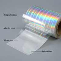 Rouleau de film de plastification holographique prismatique transparent et souple avec effet de plastification à froid pour autocollants cadeaux et artisanat