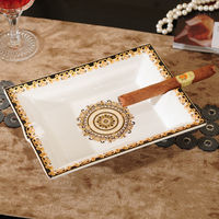 Cendrier à cigares en céramique noire, style européen personnalisé, portable, pour la maison et la voiture, cendrier de luxe avec options personnalisables